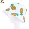 2020 nuevo sombrero de sol para exteriores de primavera verano para damas sombrero de cubo estampado de plátanos y piñas plegable de algodón sombrero de pescador