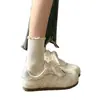 Zapatos de entrenamiento alemanes de suela gruesa con tacón oculto para mujer, zapatos nuevos de otoño 2026, versátiles, casuales, deportivos, zapatos de plataforma, zapatos Forrest Gump, zapatos blancos