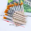 Pincel de Nylon de Cabeza Plana 1.5cm Pincel para Cerámica para Pintar Acuarela Uso Estudiante Pincel para Graffiti Mango Único