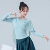 Roupas de Dança Clássica para Mulheres, Novo Xale de Renda de Manga Longa Top Borboleta, Body Elegante Estilo Fada, Roupas de Prática para Apresentação