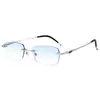 Gafas para Miopía para Hombre, Montura Ultra Ligera de Titanio Puro Sin Marco, Equipadas Profesionalente con Graduación, Lentes que Cambian de Color con Acabado Anti Luz Azul para Hombre