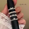 Estética Coreana~Anillo de Corazón de Encaje para Mujer Diseño de Nicho Lujo Accesible Índice Anillo Nuevo 2025
