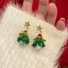 Colar Pingente Árvore de Natal Inoxidável de Aço Titânio Feminino Luxo Leve Personalidade de Nicho Corrente para Clavícula Joias de Natal Atacado