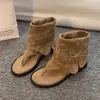 Sandálias Botas Romanas Abertas Versáteis Tendência Verão Novo Nicho Feminino Outdoor Tanga Planas Casuais Sapatos 2026