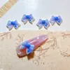 Nuevos Accesorios de Arte de Uñas con Moños de Colores y Puntos, Decoraciones de Uñas con Moños Rayados Versátiles, Pequeños Accesorios de Resina