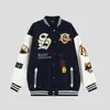 Chaqueta de Béisbol de Terciopelo Bordado Estilo Americano Nueva Marca China de Moda Juvenil Versátil Ropa Exterior Casual Holgada para Pareja