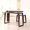 Nova Mesa Guqin de Madeira Maciça Estilo Chinês, Mesa e Banco de Piano Inspirados no Zen em Nogueira Preta, Mesa de Caligrafia em Madeira de Olmo Antigo, Mesa e Banco Simples para Guqin