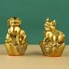 Ornamentos do zodíaco de latão Conjunto completo de Yuanbao Rato Boi Tigre Coelho Dragão Cobra Cavalo Ovelha Macaco Galinha Cobre Cão Porco Artesanato Presente