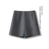 Shorts de traje negros para mujer, nueva colección de otoño 2026, de tiro alto, adelgazantes, corte holgado, adecuados para figuras petites, pantalones elegantes y fluidos de pierna ancha