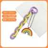 Llavero Colgante Cadena Arcoíris Creativo Colgante Pequeño Fresco Dopamina Accesorios DIY Cubierta de Auriculares Colgante para Pareja