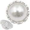 Botones Redondos de Metal con Perlas, Exquisitos Botones para Cardigan de Punto Estilo Chanel para Mujer, Hermosos Botones Redondos con Borde para Trajes