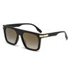 Gafas de sol de montura grande de nueva moda europea y americana para hombres y mujeres, gafas de sol para exteriores resistentes a los rayos UV, gafas de sol cuadradas retro de celebridades de Internet
