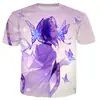 Camiseta Impresa en 3D de Demon Slayer Kochou Shinobu, Camiseta de Manga Corta para Hombre y Mujer, Oversize Harajuku