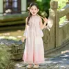 Conjunto de Pantalones de Estilo Chino Nuevo Verano 2026 para Niñas Hanfu, Conjunto de Dos Piezas Muy Bonito para Niñas Pequeñas