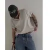 Camiseta de Manga Corta con Cuello Henry Estilo Coreano para Hombre, Estilo Hong Kong con Diseño de Abertura Lateral, Top Casual Versátil de Moda