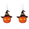 Pendientes Europeos y Americanos de Halloween Transfronterizos, Exagerados y Simples Pendientes de Gancho con Colgante de Calabaza con Capucha de Acrílico, Accesorios para Fiestas Festivas