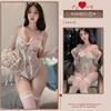 Body de Encaje Sexy Talla Grande con Abertura en la Entrepierna para Mujer, Lencería Caliente Erótica Apasionada que No se Quita, Ropa de Noche Transparente con Escote Profundo que No se Quita
