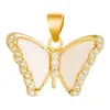 Moda Transfronteiriça Liga de Cobre Micro Diamante Zircônia Colorida Borboleta Pingente Acessórios DIY Acessórios de Colar Atacado