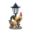 Pareja Transfronteriza Gallo Artesanías de Resina Adornos Jardín Exterior Luces Solares Camino de Jardín Decoración Luces de Paisaje
