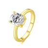 Anel feminino de prata esterlina S925 Temperamento Ovo de pombo Moissanite 2 quilates Anel de diamante Mosan Anel de vôlei feminino Venda quente internacional