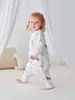 Saco de dormir para bebé tipo a de algodón puro para niños con piernas separadas, para primavera y verano, ropa de casa para bebé, mameluco anti-patadas para bebé niña