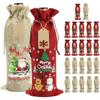 Lino navideño bolsa de bolsillo para vino tinto bolsa de lino con cordón para vino espumoso traje de regalo bolsa al por mayor transfronterizo nuevo