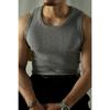 Verão Estilo Americano Slim Esportivo Fitness Fio em I Camiseta Regata Masculina Corrida Treinamento Elástico Slim Fit Absorvente de Suor Respirável