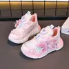 Zapatillas Deportivas para Niñas 2026 Modelo Nuevo Primavera y Otoño para Niños Mayores, Zapatos Casuales Versátiles Ligeros con Hebilla Giratoria, Zapatos Planos de Malla para Niñas
