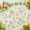 Manteles de Pascua de Venta Caliente Transfronterizos, Lino de Tela Estampado con Huevos y Conejos de Colores, Manteles para Mesa de Comedor, Venta al por Mayor de Fábrica