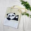 Bolsa de Tricô Ins Desenho Panda Feminina Moda para Carregar na Mão Grande Capacidade Bolsa de Ombro Bolsa Transversal Bolsa