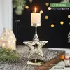 Juego de Candelabros Navideños Decoraciones Bandeja Dorada de Hierro para Velas Reno Árbol de Navidad Adornos Creativos de Escritorio Festivos
