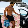 Toalla de playa de forro polar de doble cara, magnética, secado rápido, absorbente de agua y a prueba de arena, toalla cojín para asiento de coche de doble uso, diseño de flor de hibisco, personalizable con tu propio diseño