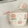 Juego de vajilla para envío directo para uso doméstico, color bajo vidriado, alto valor estético, juego de platos y tazones de cerámica de dibujos animados, vajilla de cerámica
