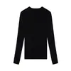 100% lã pura Yangzi Alemão 18 pontos sem costura elegante slim-fit gola semi-alta afunilamento suéter de malha base feminina