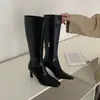 2026 Elegantes Botas Altas de Tacón Fino con Punta Cuadrada y Tacón Alto Estilizadas para Mujer, Otoño, Caña Alta, Cierre Lateral, Elegantes Botas Largas por Encima de la Rodilla