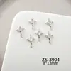 Accesorios para Uñas Cruz de Plata Pura Corazón de Cuervo, Estilo Versátil Retro Dulce y Genial, Decoraciones para Uñas Incrustadas de Diamantes