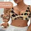 Bienes Spot Transfronterizos Estampado de Leopardo Rayas de Tigre Gelatina Sin Costuras Sexy Sujetador Rellenado Antichoque Deportivo Soporte Suave Sujetador Delgado