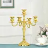 Candelabro de Metal com Três Cabeças Cinco Cabeças Liga Prata Europeu Ornamento Casamento Hotel KTV Casa