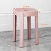 Banqueta de Plástico Doméstica Espessa Resistente Criativa Redonda Empilhável Estilo Creme Banqueta Alta Simples Preço Acessível Atacado