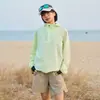 Camiseta Deportiva con Capucha de Manga Larga de Secado Rápido con Protección Solar Rumeng para Hombres y Mujeres con Media Cremallera Casual para Exteriores Senderismo Parejas