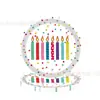 Nuevas Velas de Lunares de Colores Suministros de Decoración para Fiestas de Cumpleaños Papel de Diseño Servilletas de Papel Platos de Papel Banderines de Tirar Mantel Individual Juego de Vajilla