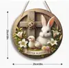Listado de platos de madera de Pascua, placa de bienvenida de conejo para puerta, venta al por mayor, ambiente festivo, fondo, decoración de pared, artesanías de madera