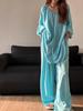 Estilo Francés Talla Grande Algodón Seda Pijama para Mujer 2025 Primavera y Otoño Holgado Cómodo Seda Manga Larga Pantalones Ropa de Casa Traje Ropa de Exterior