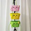 Cesta suspensa de três níveis, cesta de armazenamento, cesta de armazenamento tecida de desenho animado, armazenamento de fio de algodão, bolsa suspensa de armazenamento para porta, adequada para quartos de dormitório