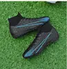 Zapatos de fútbol de cuero talla 47 al por mayor, zapatillas deportivas de caña alta para hombre talla 45, entrenamiento transfronterizo, zapatos de fútbol para niños con tacos largos talla 46, otros