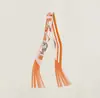 Bufanda con Borla Redonda 130*5 cm, Bufanda de Sarga de Seda Artificial, Cinta para el Cuello de Moda y Versátil, Lazo para Bolso