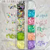 Lentejuelas Mosaico de Lunares de Macarrón Iridiscentes para Uñas, Lunares Redondos Láser Coloridos, Tamaños Mixtos, Decoraciones Versátiles para Uñas