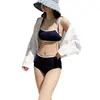 Nuevo traje de baño sexy dividido para mujer, que cubre el vientre, adelgaza el pecho pequeño, push up, bikini conservador, traje de baño de aguas termales
