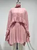 DZ Conjunto de dos piezas de vestido de gasa elegante de primavera/verano nuevo transfronterizo europeo y americano con camisola interior de moda