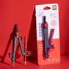 Compás Metálico sin Plomo Deli Set de Dibujo para Estudiantes Compás de Plástico Específico para Examen con Núcleo de Plomo Herramienta de Dibujo Compás